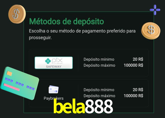 O cassino bela888 oferece uma grande variedade de métodos de pagamento